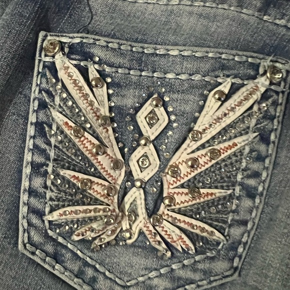 Embellished Blue Denim Jeans - Picture 4 of 12
